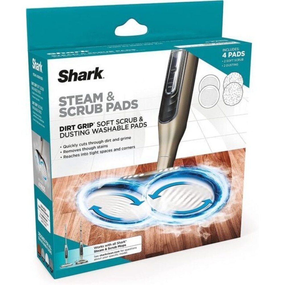 Shark Steam and Scrub Pads Dirt Washable Pads - Gray, 4 Count (XKITP7000D)